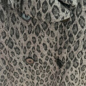 Marisa Christina Coat Grey and Black Leopard print